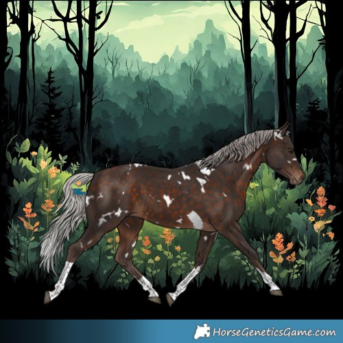 Horse Color:White Spotted Silver Bay Tobiano