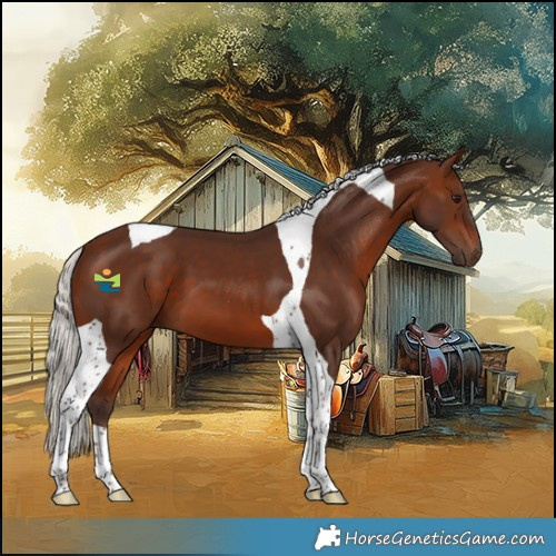 Horse Color:Silver Brown Tobiano 