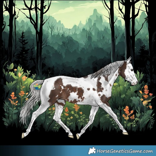 Horse Color:White Spotted Silver Brown Splash Tobiano 