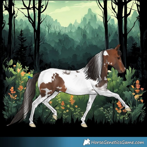 Horse Color:White Spotted Bay Tobiano 