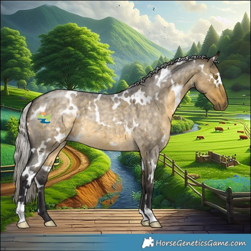 Horse Color:White Spotted Silver Buckskin Roan Dun 