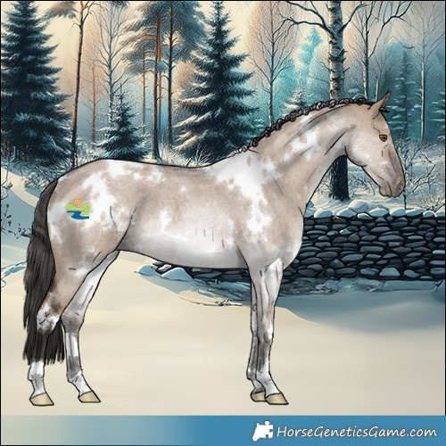 Horse Color:White Spotted Liver Red Dun Roan 