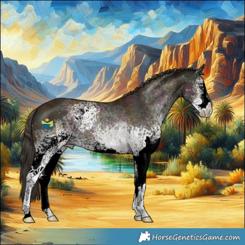 Horse Color:White Spotted Midnight Bay Ice Dun Sabino