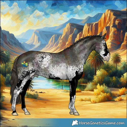 Horse Color:White Spotted Midnight Bay Ice Dun Sabino 