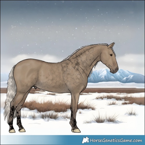 Horse Color:Void White Spotted Silver Smoky Grullo 