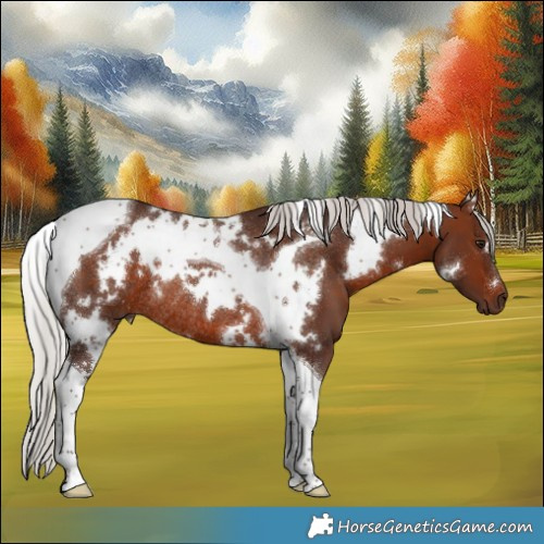 Horse Color:White Spotted Silver Bay Tobiano Rabicano 