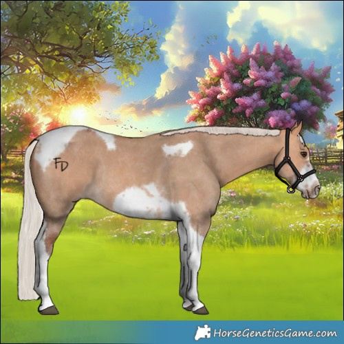 Horse Color:Silver Bay Dun Sabino Tobiano Frame Rabicano 