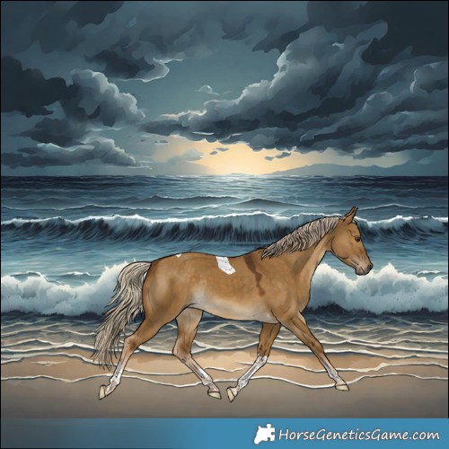 Horse Color:Chocolate Palomino Dun Tobiano Rabicano