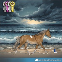 Horse Color:Chocolate Palomino Dun Tobiano Rabicano