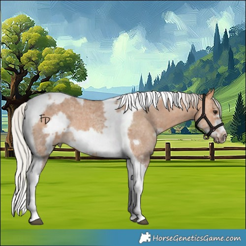 Horse Color:Silver Bay Dun Sabino Tobiano Frame Rabicano 