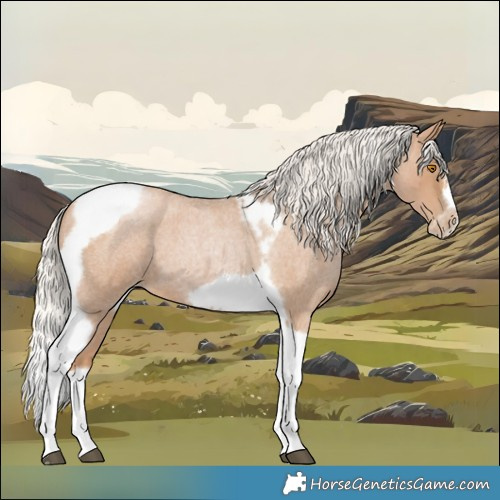Horse Color:Silver Blue Roan Pearl Tobiano Frame 