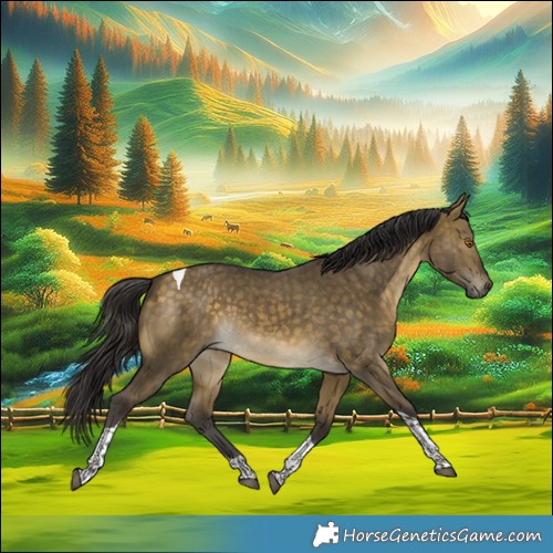 Horse Color:Buckskin Dun Tobiano Rabicano Brindle 