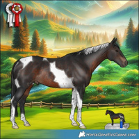Horse Color:Brown Tobiano Rabicano
