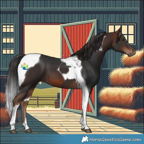 Horse Color:Liver Chestnut  and Brown Tobiano 