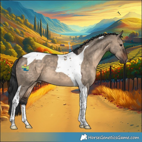 Horse Color:Brown Dun Tobiano 