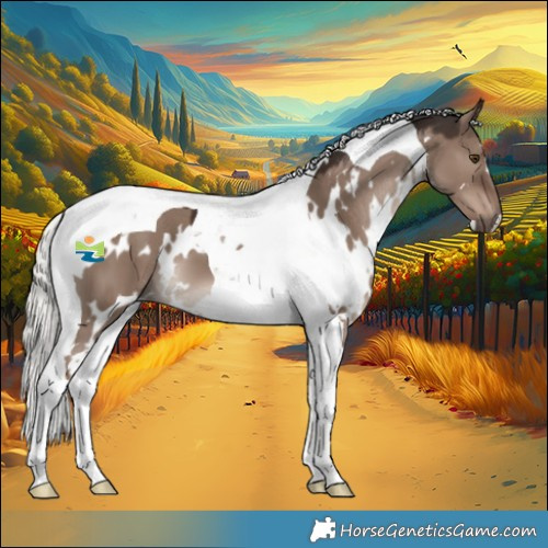 Horse Color:White Spotted Liver Red Dun Mushroom Tobiano