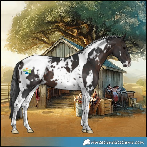 Horse Color:White Spotted Brown Tobiano Appaloosa