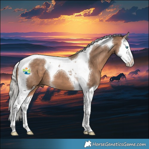 Horse Color:Silver Bay Dun Splash Tobiano 