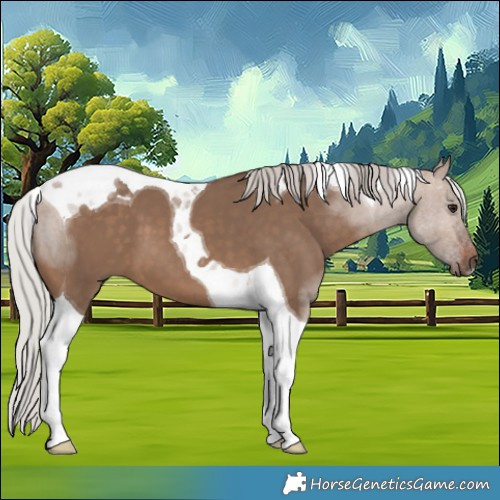 Horse Color:Silver Brown Dun Tobiano 