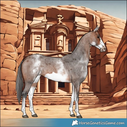 Horse Color:White Spotted Bay Roan Frame 