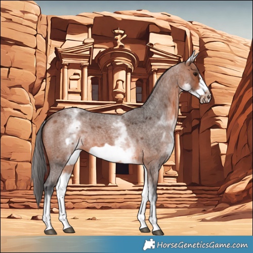 Horse Color:White Spotted Bay Roan Frame 