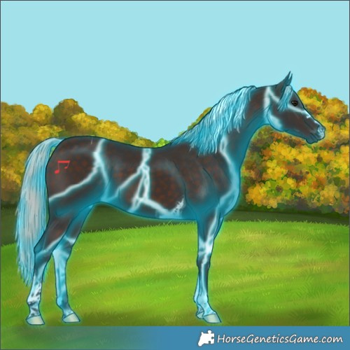 Horse Color:Thunderstruck Silver Brown Tobiano