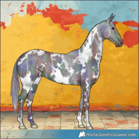 Horse Color:Nacre White Spotted Black Ice 