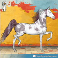 Horse Color:Watercolor White Spotted Red Ice Roan Splash 