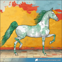 Horse Color:Watercolor White Spotted Bay Chinchilla Roan Splash