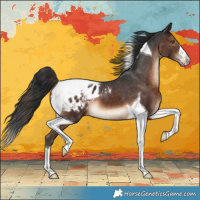 Horse Color:Brown Tobiano Varnish 