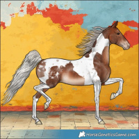 Horse Color:Silver Brown Tobiano Varnish 