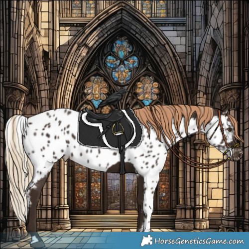 Horse Color:Liver Chestnut Skewed Appaloosa Rabicano