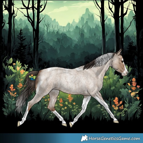 Horse Color:Classic Champagne Roan Splash Tobiano 