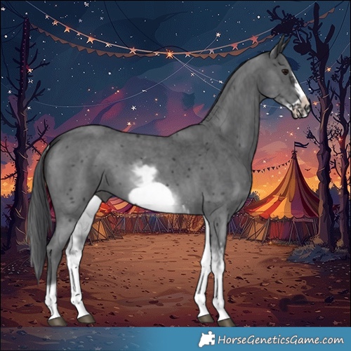 Horse Color:White Spotted Black Sabino Frame 
