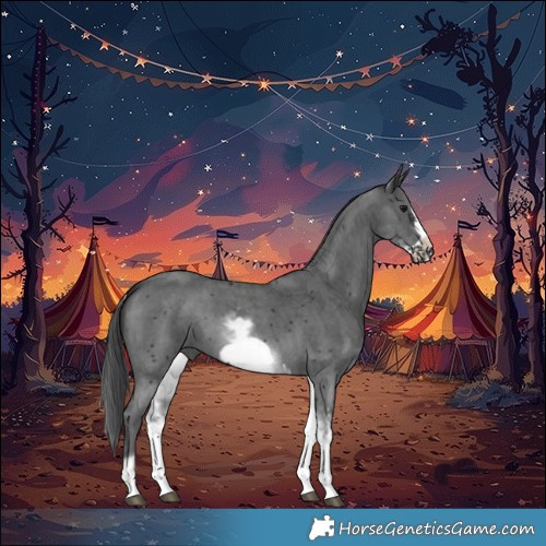 Horse Color:White Spotted Black Sabino Frame 