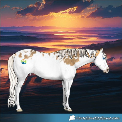 Horse Color:White Spotted Silver Buckskin Dun Splash Blanket Rabicano