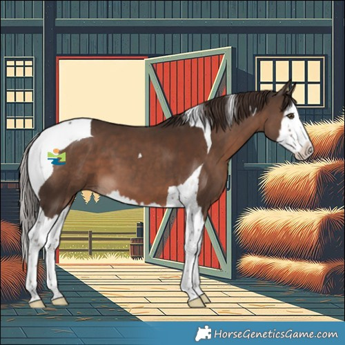 Horse Color:Liver Chestnut Splash Tobiano 