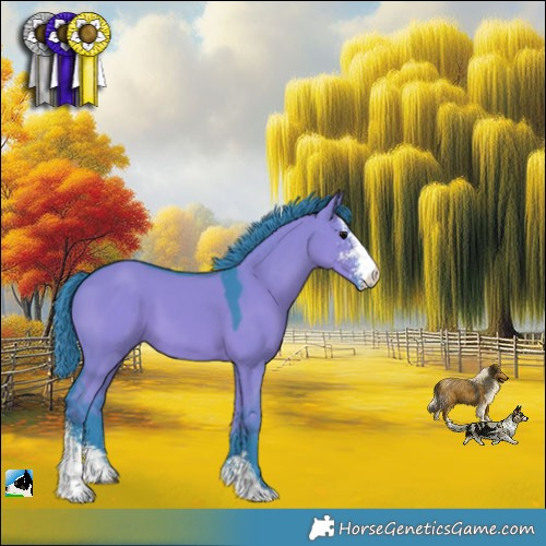 Horse Color:Watercolor Grullo Sabino 