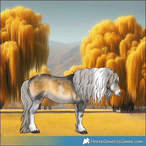 Horse Color:Silver Buckskin Onyx Merle Tobiano Rabicano 
