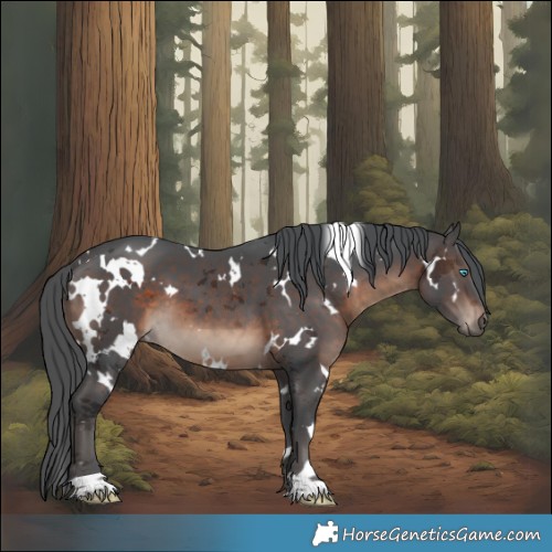 Horse Color:White Spotted Brown Merle 