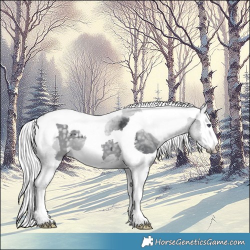 Horse Color:Silver Black Chinchilla Merle Tobiano 