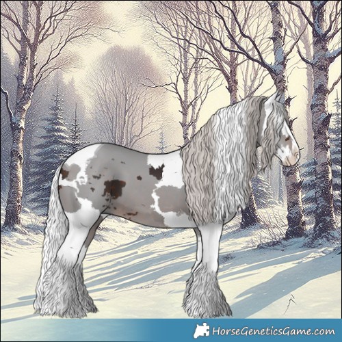 Horse Color:Silver Brown Merle Splash Tobiano 