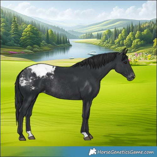 Horse Color:Black Appaloosa Rabicano 