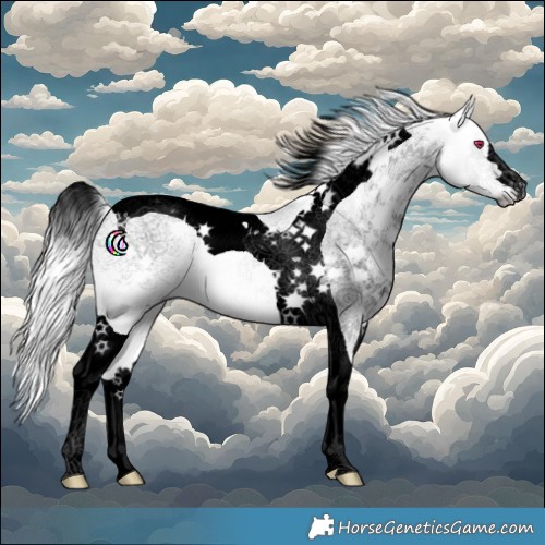 Horse Color:Void Palomino Chinchilla Ice Tobiano