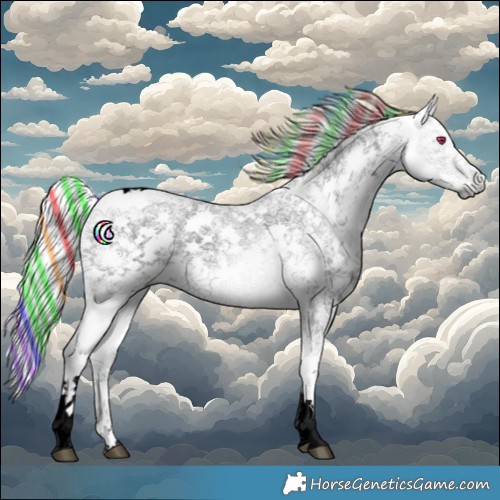 Horse Color:Void Painted Palomino Chinchilla Ice Tobiano 