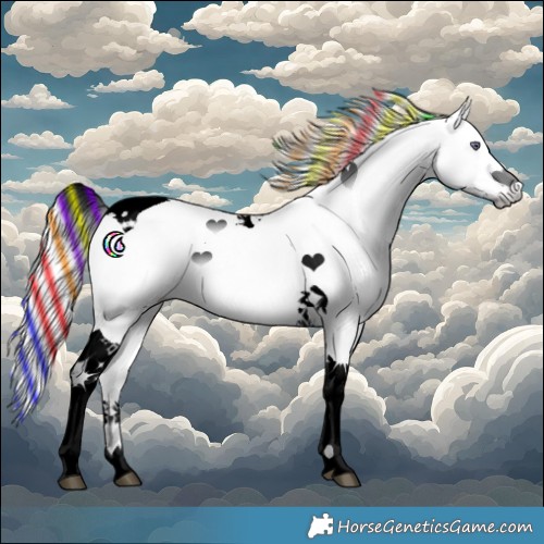 Horse Color:Void Painted Palomino Chinchilla Ice Tobiano 