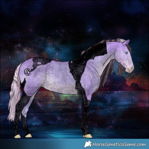 Horse Color:Void Painted Watercolor Silver Smoky Creme Tobiano 
