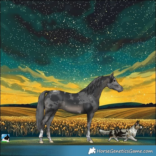 Horse Color:Black Merle Tobiano 