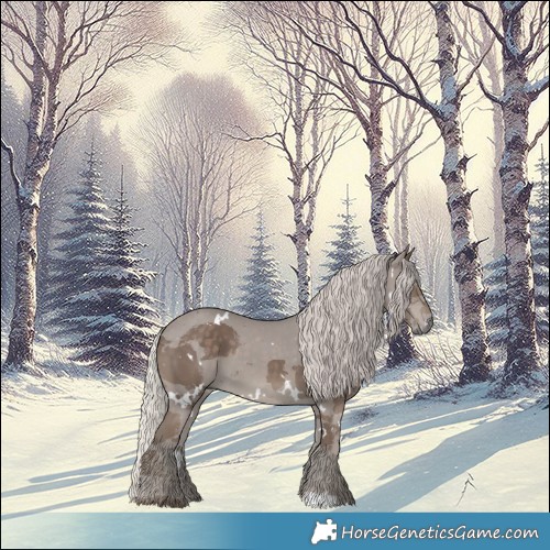 Horse Color:White Spotted Silver Black Merle 
