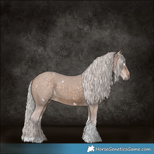 Horse Color:White Spotted Silver Brown Dun Tobiano 
